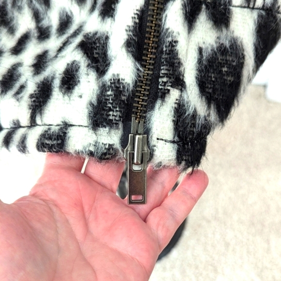 Banana Republic Moto Snow Leopard Print Alpaca Coat - Full Zip - Picture 13 of 16